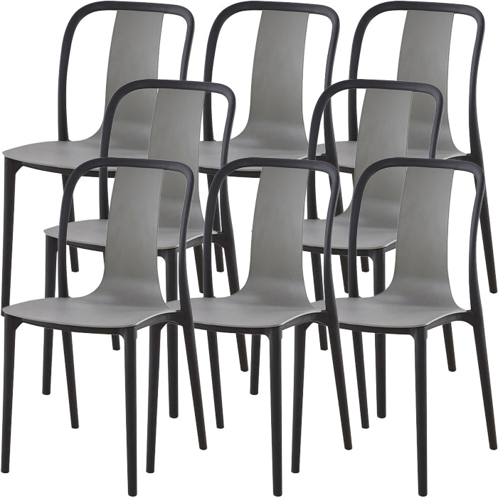 Modern Dining Room Armless Plastic Slat Back Stacking Dining Chair
