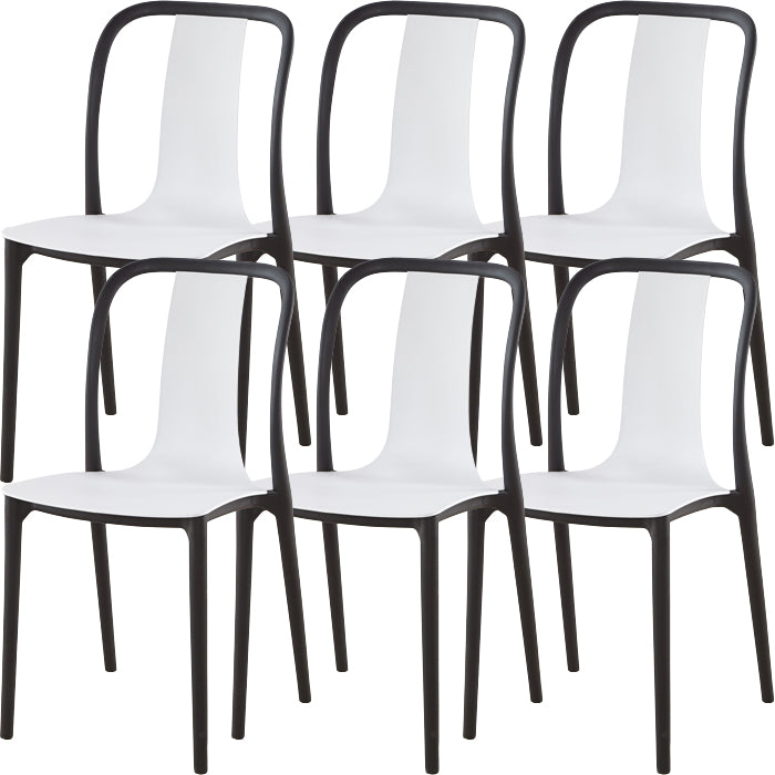 Modern Dining Room Armless Plastic Slat Back Stacking Dining Chair