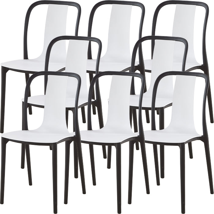 Modern Dining Room Armless Plastic Slat Back Stacking Dining Chair