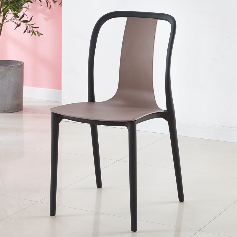 Modern Dining Room Armless Plastic Slat Back Stacking Dining Chair