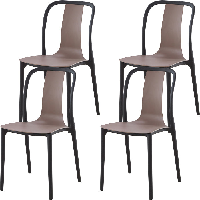 Modern Dining Room Armless Plastic Slat Back Stacking Dining Chair