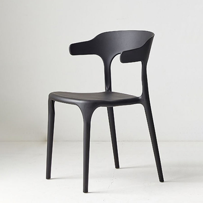 Modern Dining Room Armless Plastic Open Back Stackable Dining Chair