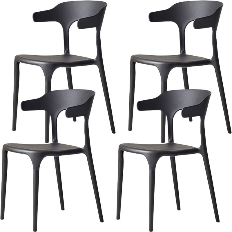Modern Dining Room Armless Plastic Open Back Stackable Dining Chair