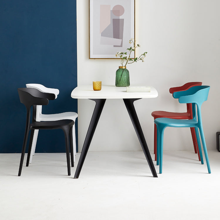 Modern Dining Room Armless Plastic Open Back Stackable Dining Chair