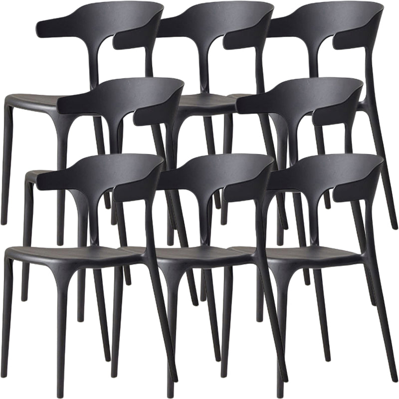 Modern Dining Room Armless Plastic Open Back Stackable Dining Chair