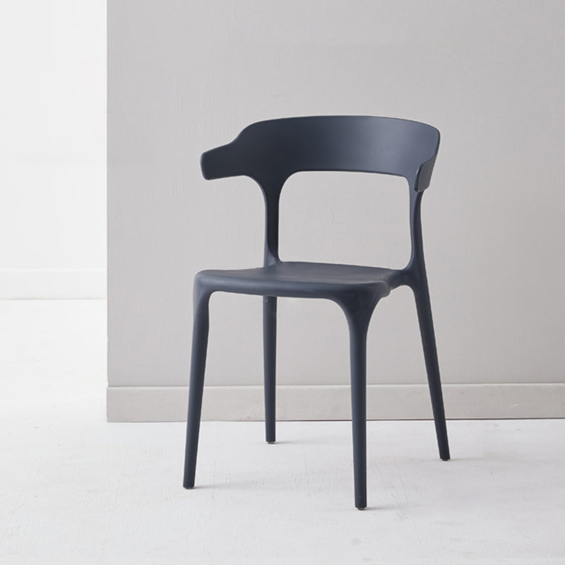 Modern Dining Room Armless Plastic Open Back Stackable Dining Chair