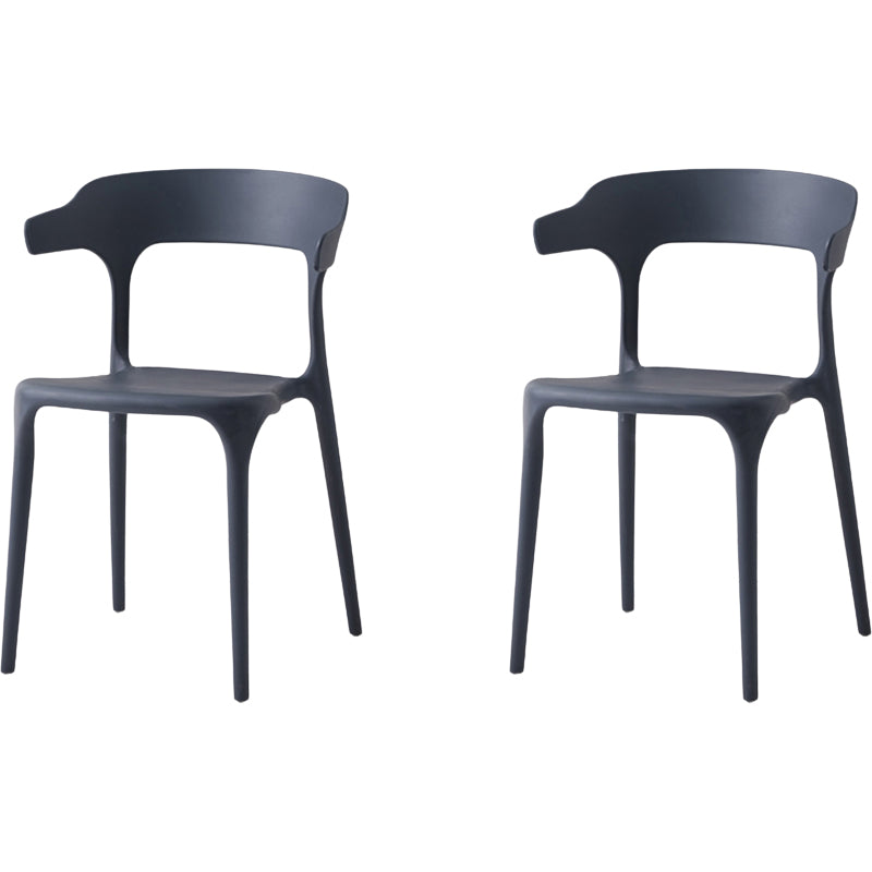 Modern Dining Room Armless Plastic Open Back Stackable Dining Chair