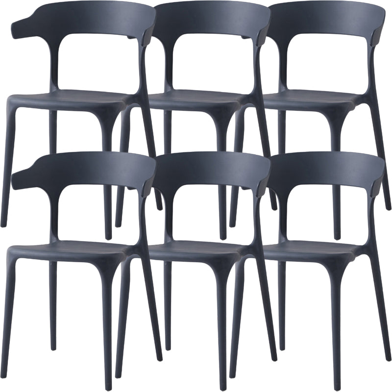 Modern Dining Room Armless Plastic Open Back Stackable Dining Chair