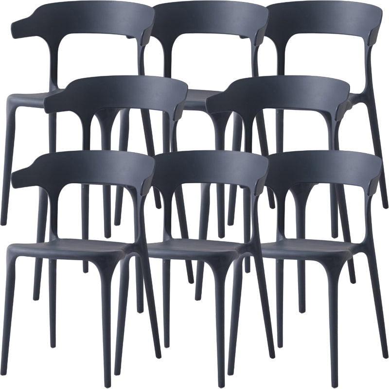 Modern Dining Room Armless Plastic Open Back Stackable Dining Chair