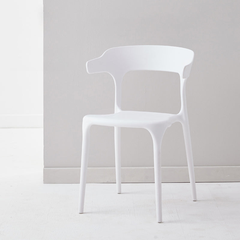 Modern Dining Room Armless Plastic Open Back Stackable Dining Chair