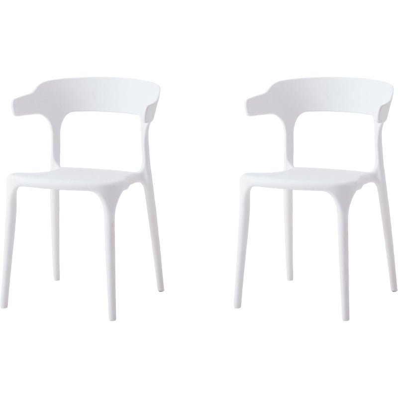 Modern Dining Room Armless Plastic Open Back Stackable Dining Chair