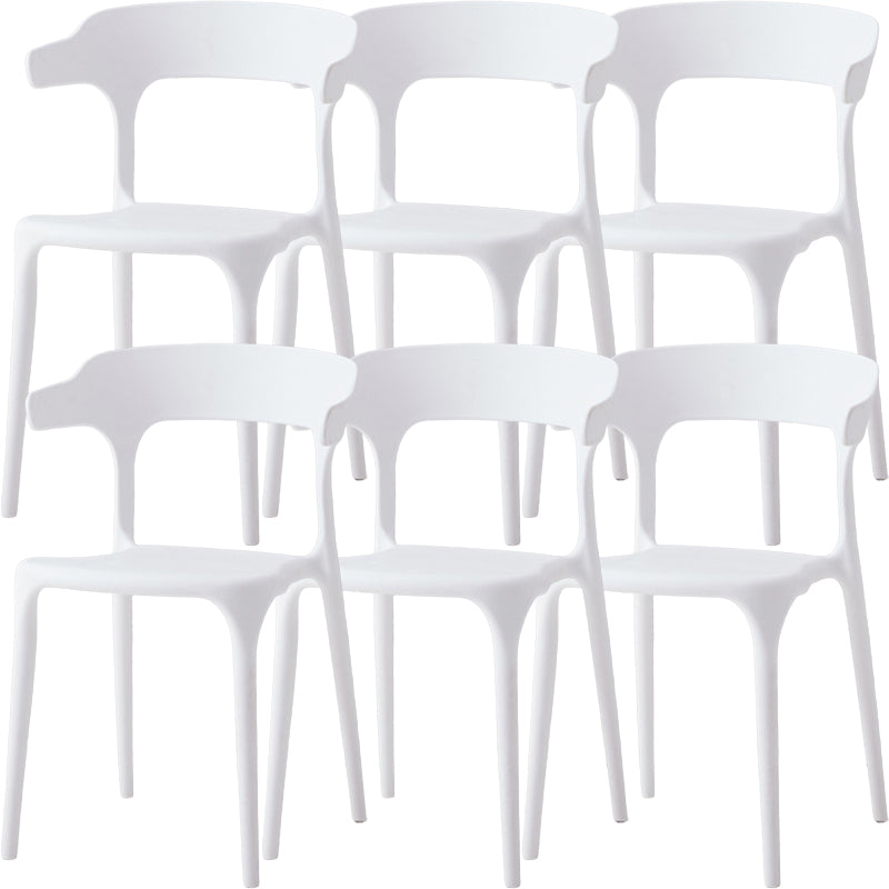 Modern Dining Room Armless Plastic Open Back Stackable Dining Chair