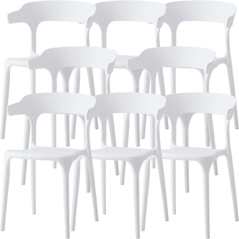Modern Dining Room Armless Plastic Open Back Stackable Dining Chair
