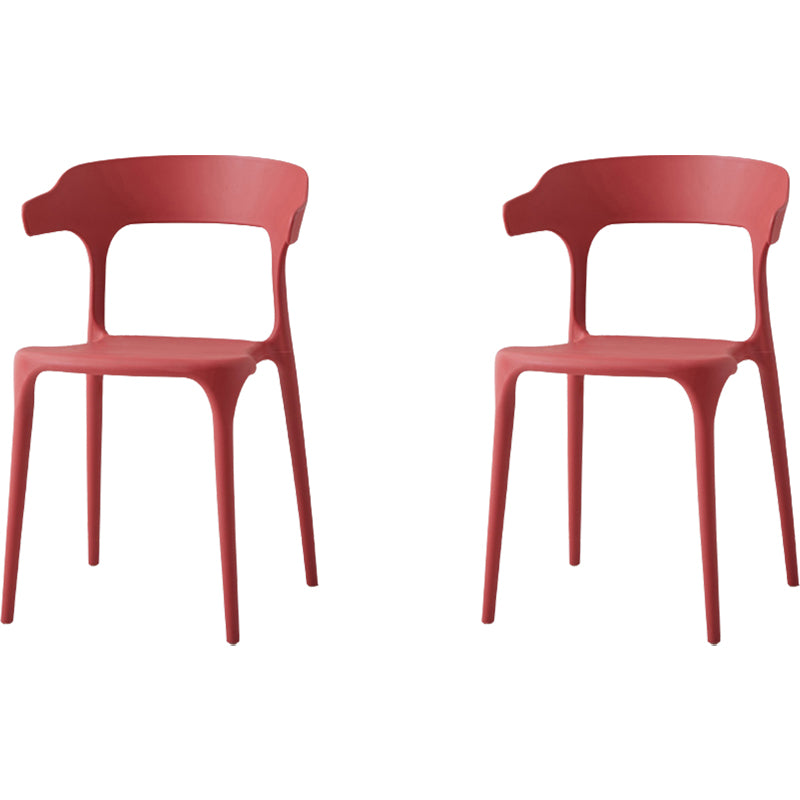 Modern Dining Room Armless Plastic Open Back Stackable Dining Chair