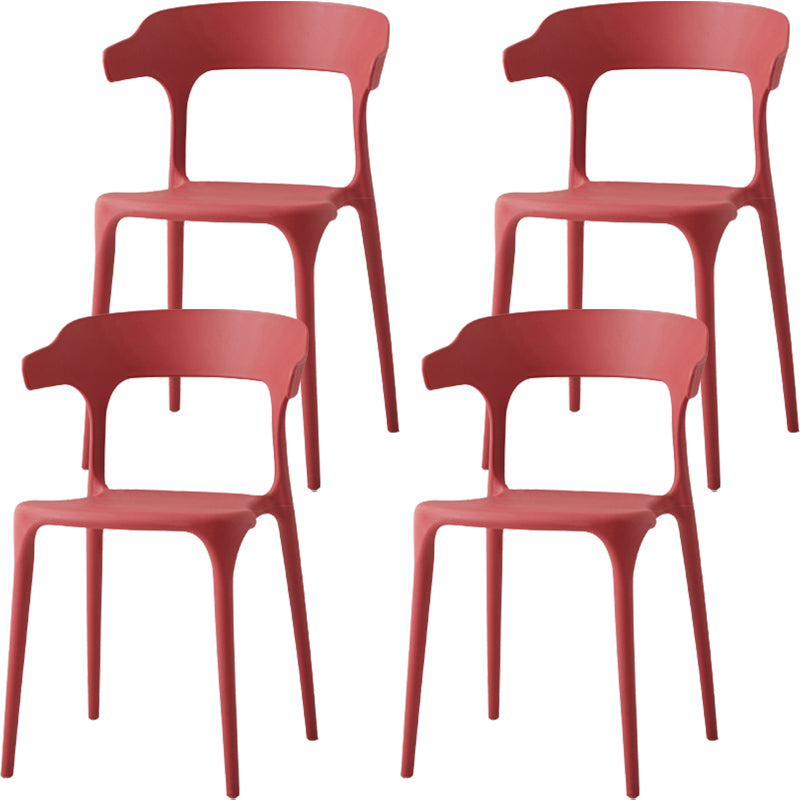 Modern Dining Room Armless Plastic Open Back Stackable Dining Chair