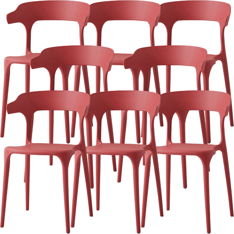 Modern Dining Room Armless Plastic Open Back Stackable Dining Chair