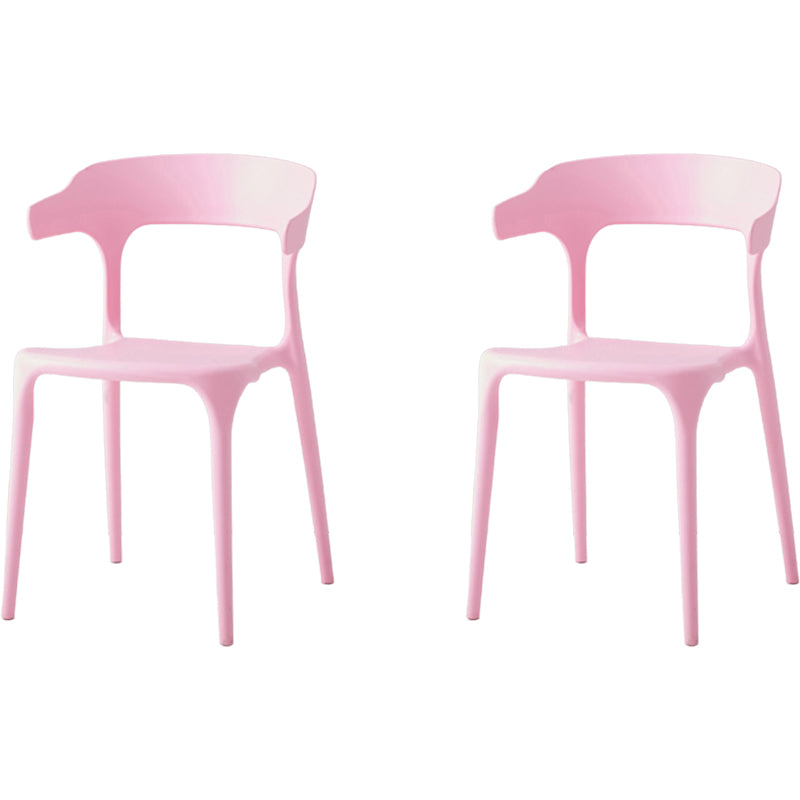 Modern Dining Room Armless Plastic Open Back Stackable Dining Chair