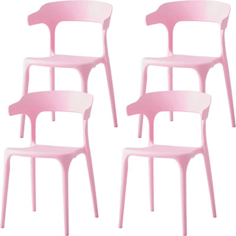 Modern Dining Room Armless Plastic Open Back Stackable Dining Chair