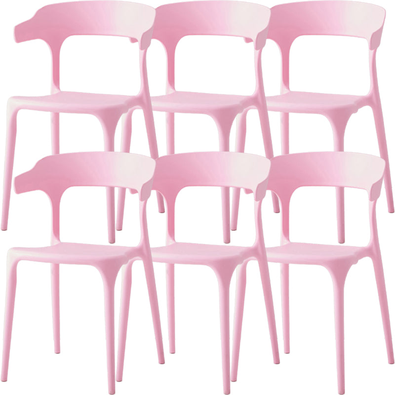 Modern Dining Room Armless Plastic Open Back Stackable Dining Chair
