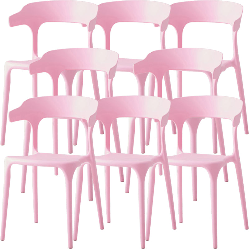 Modern Dining Room Armless Plastic Open Back Stackable Dining Chair
