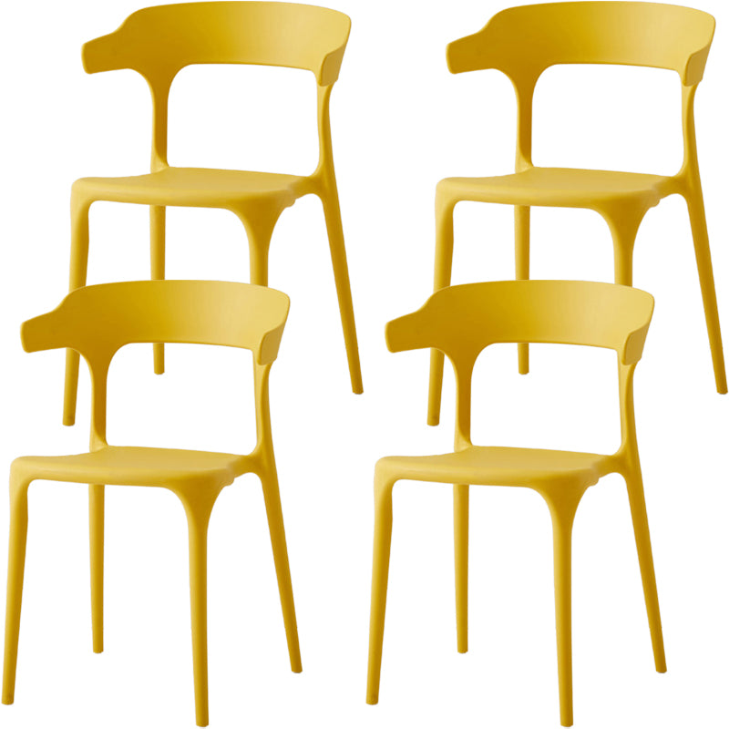 Modern Dining Room Armless Plastic Open Back Stackable Dining Chair