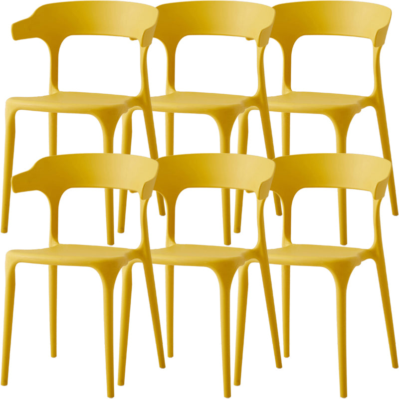 Modern Dining Room Armless Plastic Open Back Stackable Dining Chair