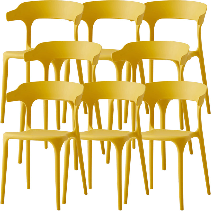 Modern Dining Room Armless Plastic Open Back Stackable Dining Chair