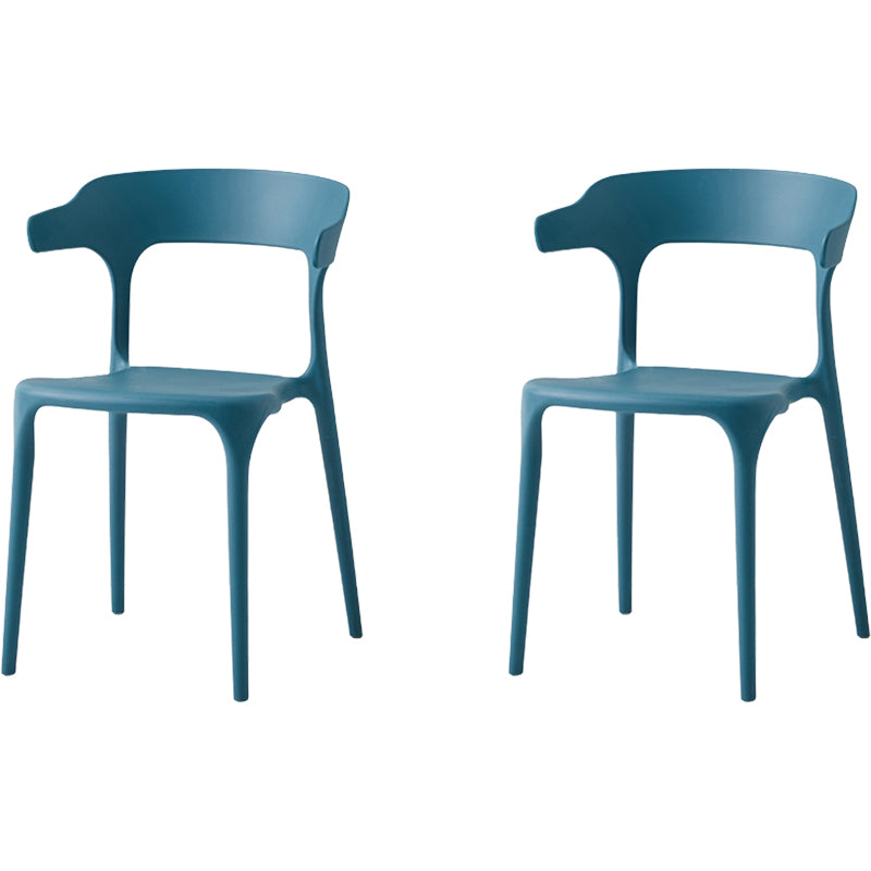 Modern Dining Room Armless Plastic Open Back Stackable Dining Chair