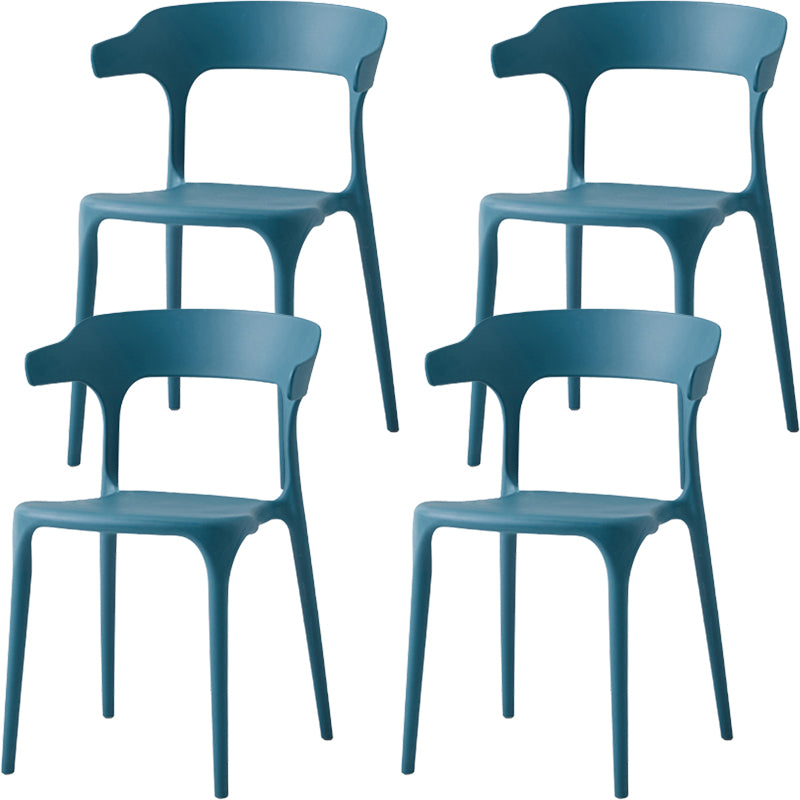 Modern Dining Room Armless Plastic Open Back Stackable Dining Chair