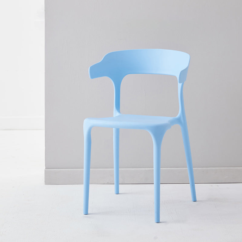 Modern Dining Room Armless Plastic Open Back Stackable Dining Chair