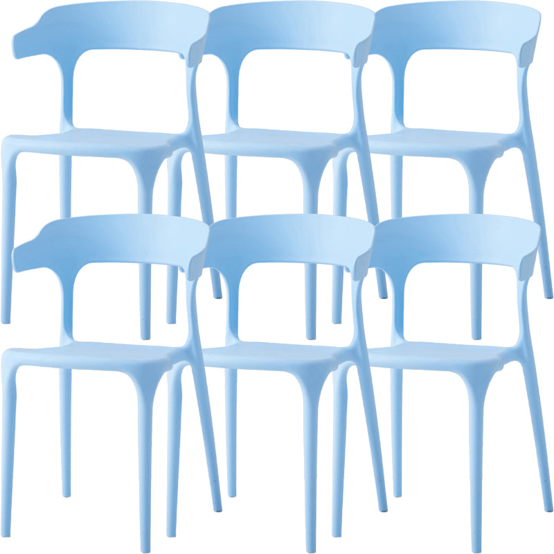 Modern Dining Room Armless Plastic Open Back Stackable Dining Chair