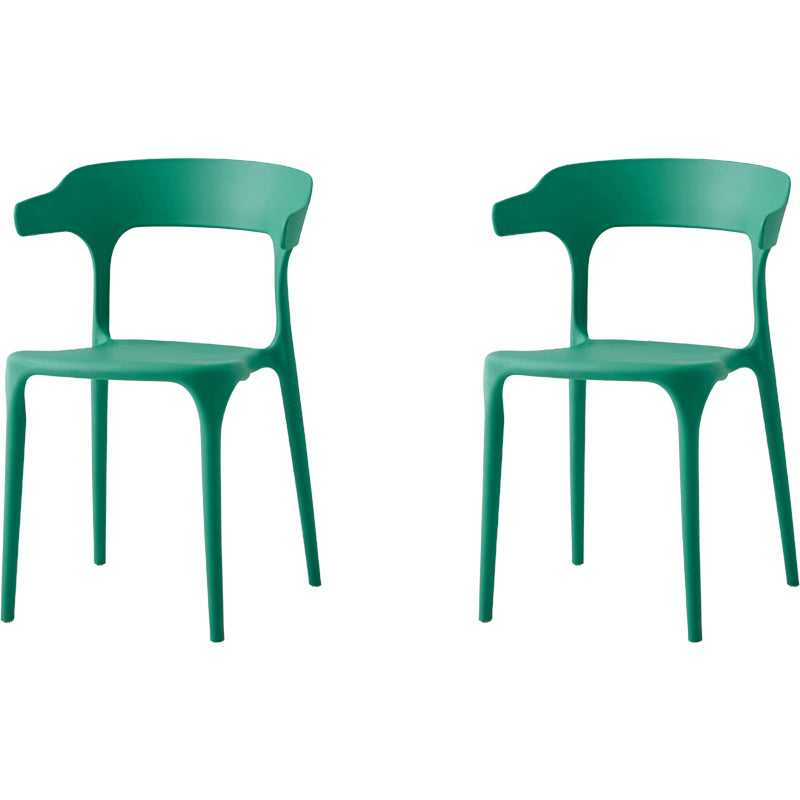Modern Dining Room Armless Plastic Open Back Stackable Dining Chair