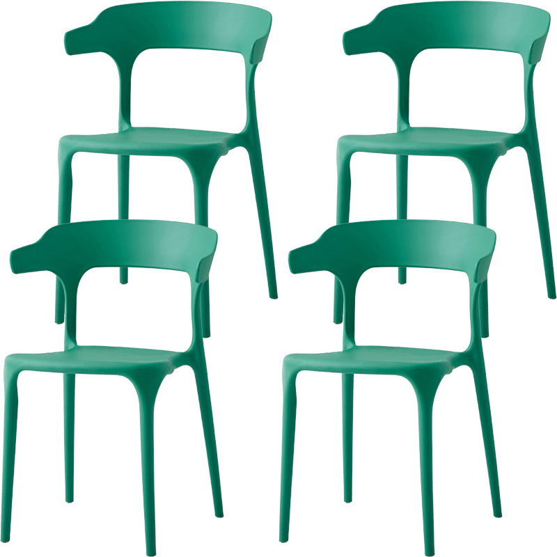 Modern Dining Room Armless Plastic Open Back Stackable Dining Chair
