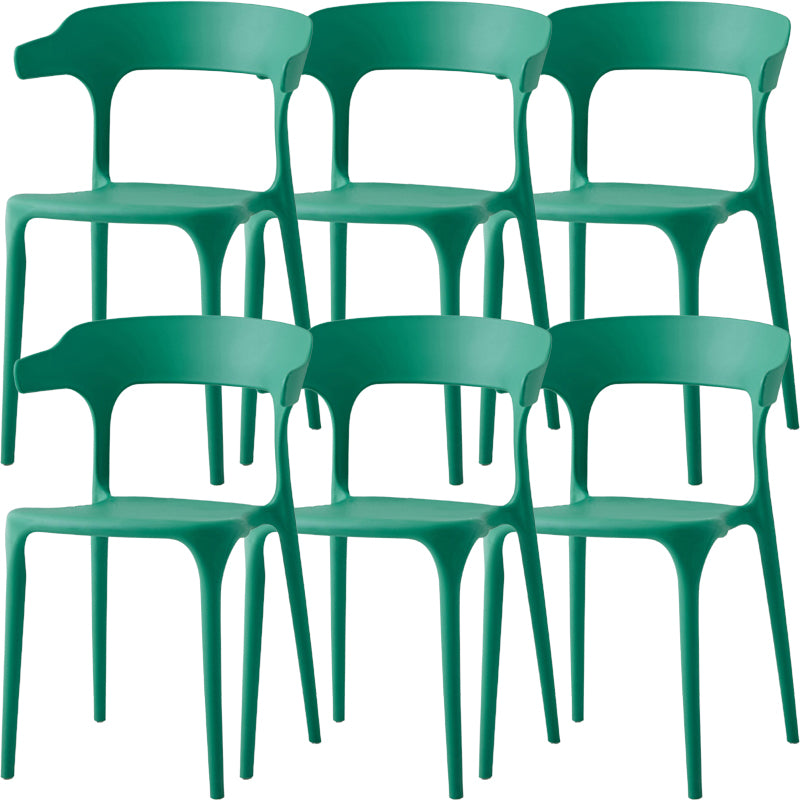 Modern Dining Room Armless Plastic Open Back Stackable Dining Chair