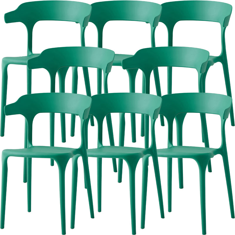Modern Dining Room Armless Plastic Open Back Stackable Dining Chair