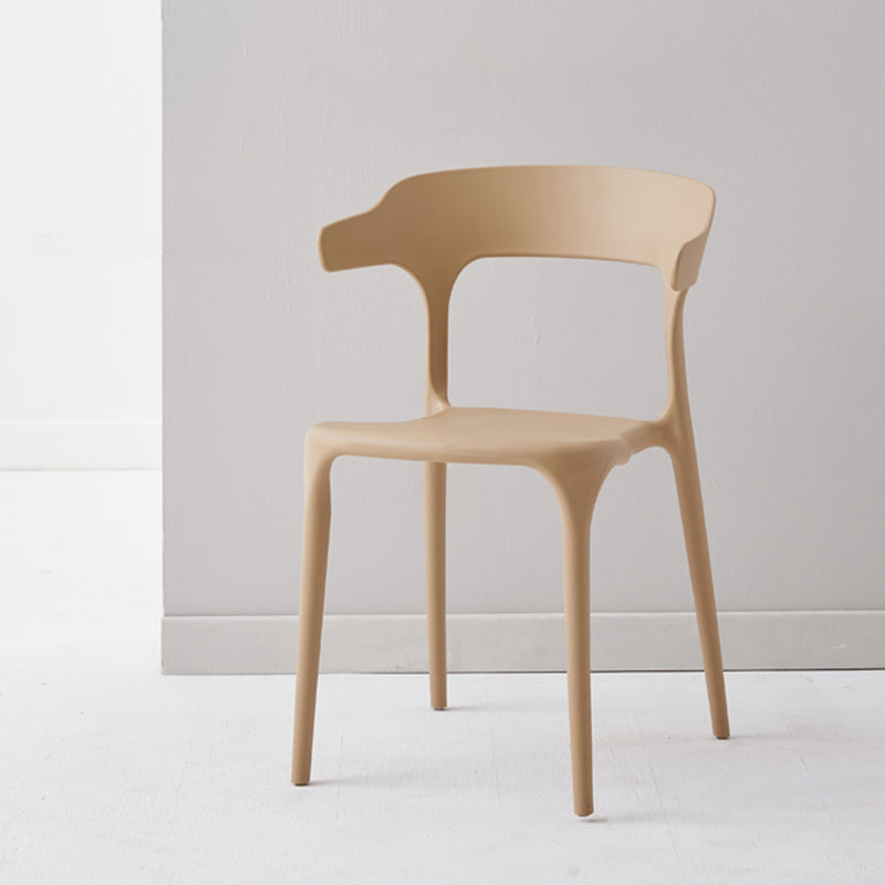 Modern Dining Room Armless Plastic Open Back Stackable Dining Chair