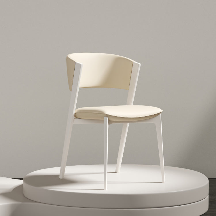 White Legs Modern Open Back Upholstered Dining and Accent Chairs