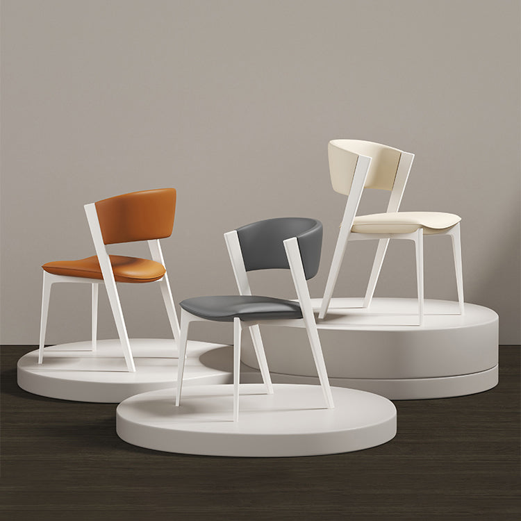 White Legs Modern Open Back Upholstered Dining and Accent Chairs
