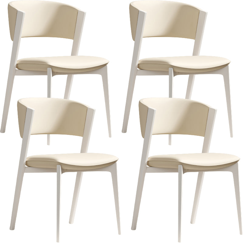 White Legs Modern Open Back Upholstered Dining and Accent Chairs