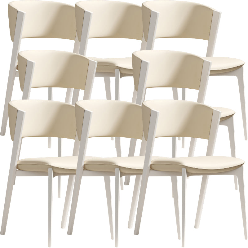 White Legs Modern Open Back Upholstered Dining and Accent Chairs