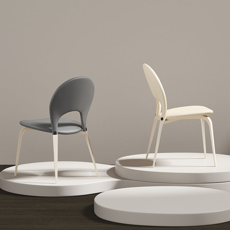 White Legs Contemporary Upholstered Dining Room Chair for Home
