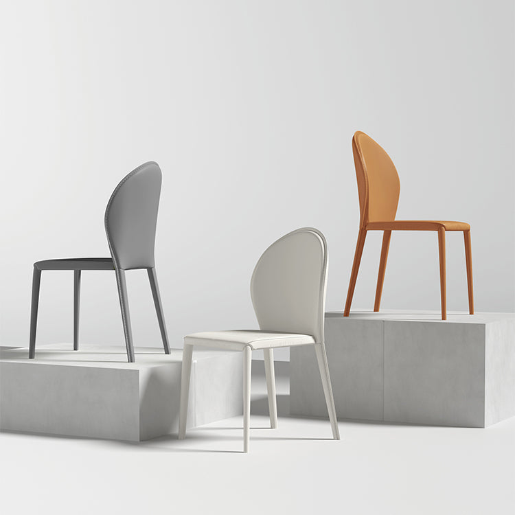Contemporary Faux Leather Armless Dining and Accent Chairs for Home