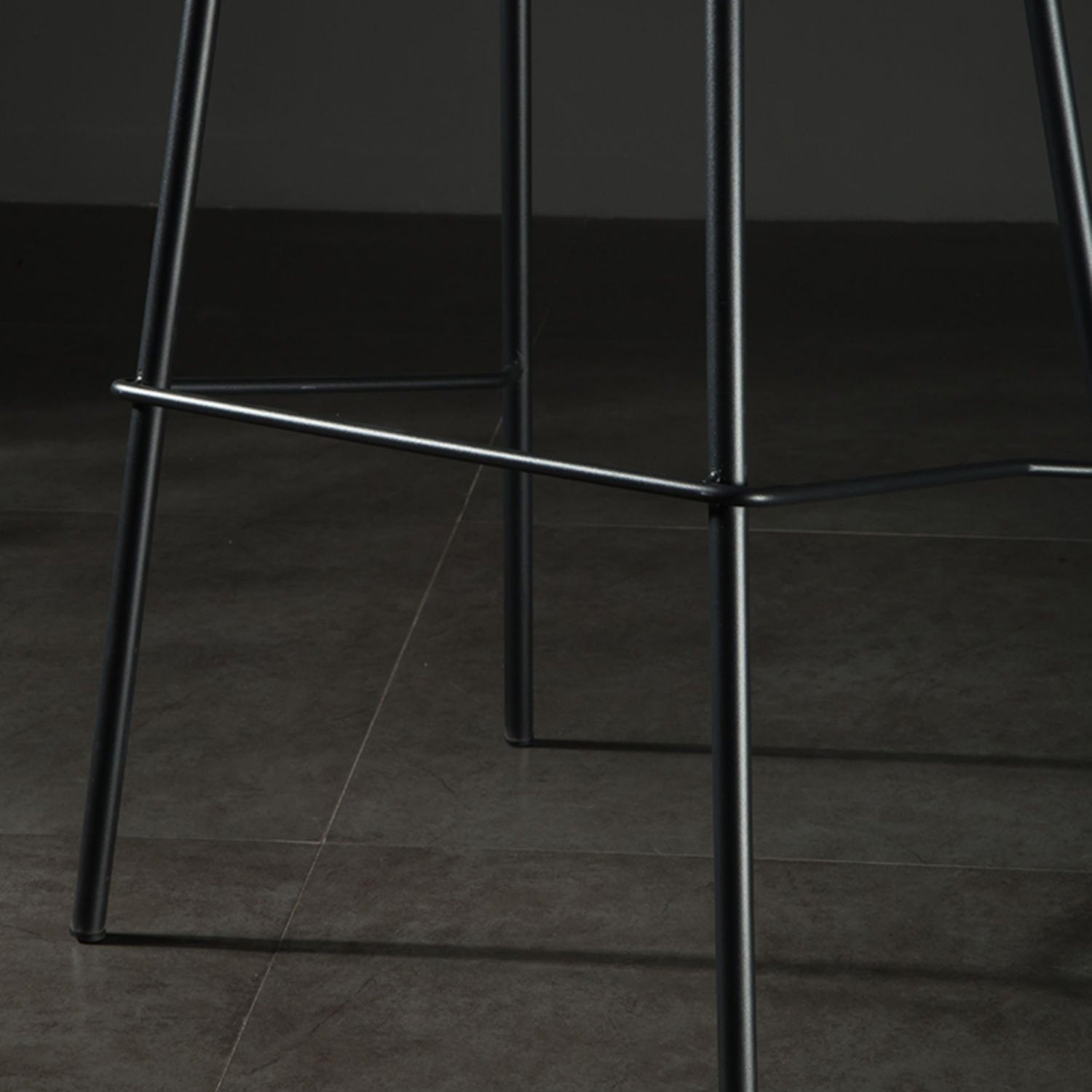 Contemporary Style Low Back Upholstered Bar Stool with Metal Legs