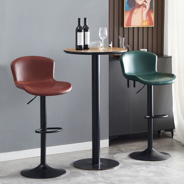 Contemporary Style Adjustable Upholstered Bar Stool with Metal Legs