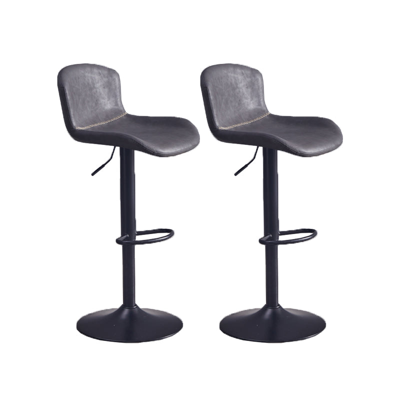 Contemporary Style Adjustable Upholstered Bar Stool with Metal Legs