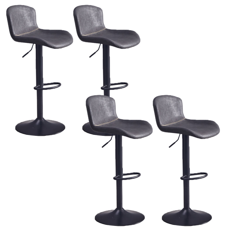 Contemporary Style Adjustable Upholstered Bar Stool with Metal Legs