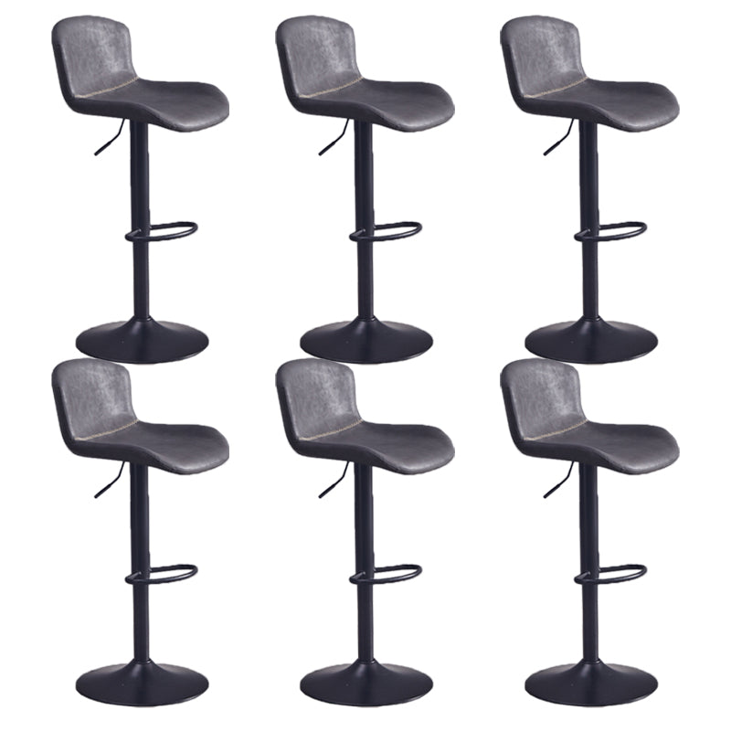 Contemporary Style Adjustable Upholstered Bar Stool with Metal Legs