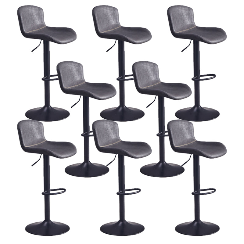 Contemporary Style Adjustable Upholstered Bar Stool with Metal Legs