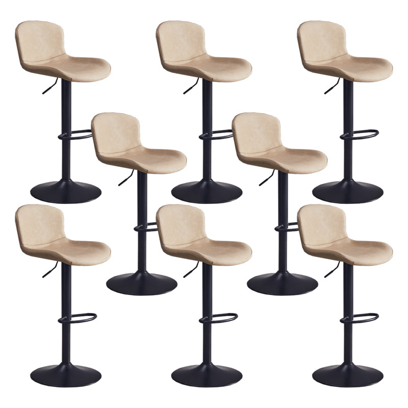 Contemporary Style Adjustable Upholstered Bar Stool with Metal Legs