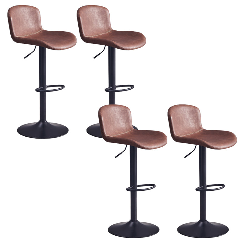 Contemporary Style Adjustable Upholstered Bar Stool with Metal Legs